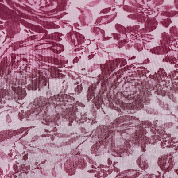 Denim & Co. Printed French Terry Round Neck in Dusty Lavender NEW Size Small - Picture 3 of 3